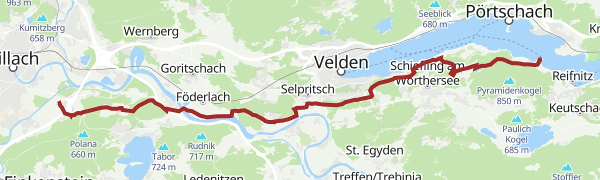 Route map: RSAT28 Marienpilgerweg 6. Etappe: Maria Wörth - Maria Gail